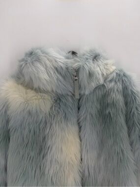 Kith Toshi Teddy Hooded Bomber Faux Fur Abstract Coat In Tornado